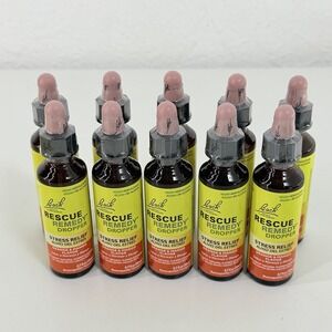 10-PACK Bottle Bach RESCUE REMEDY 0.7 floz EA Dropper Orange Mango SEALED No Box
